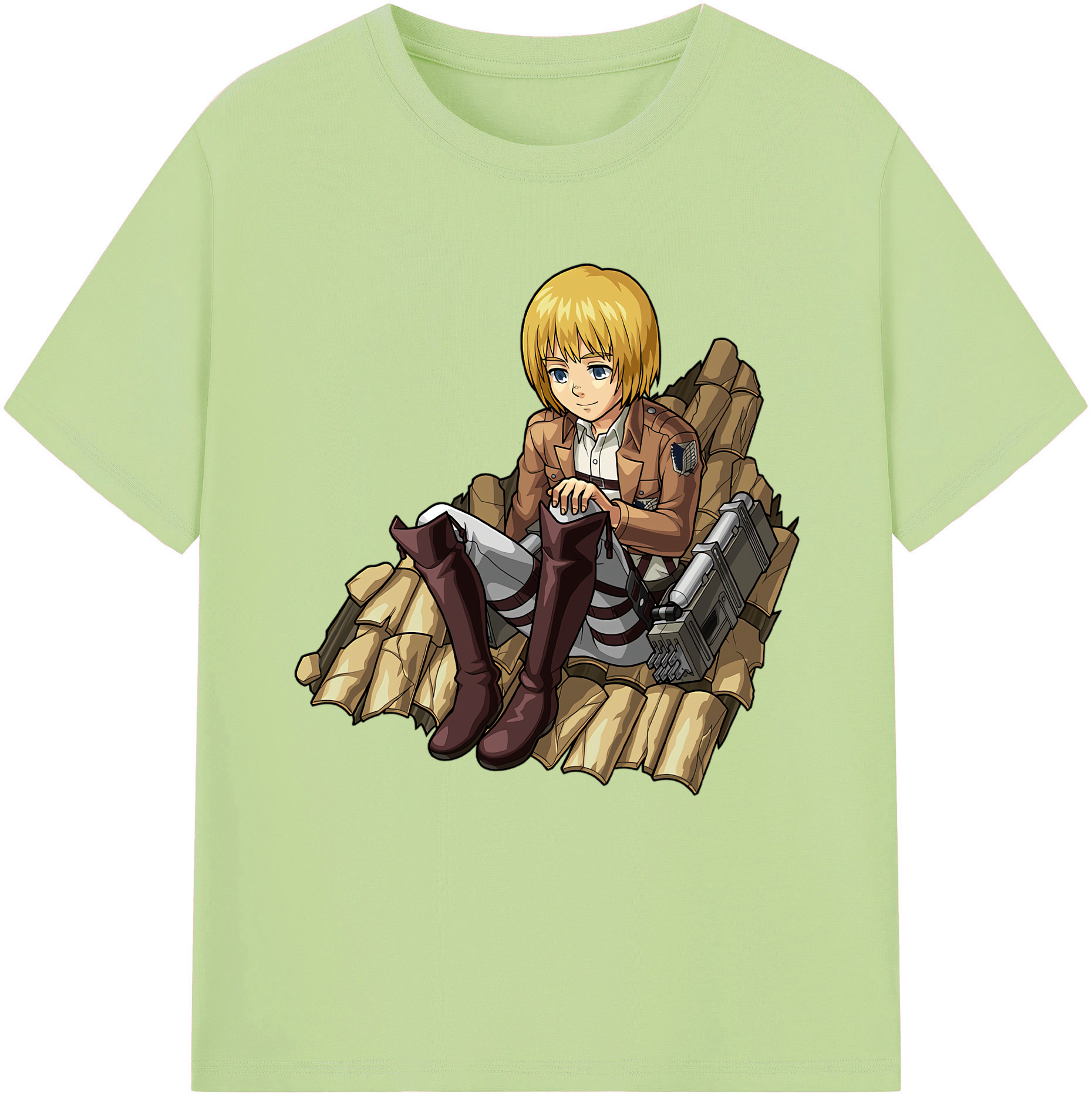 （画像用） 進撃の巨人 アルミン·アルレルト Attack on Titan Armin Arlert 綿100％半袖Tシャツ（フロントプリント）